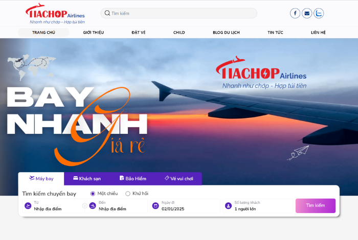 Tia chớp Airline: Đặt vé nhanh chóng, giá cả phải chăng